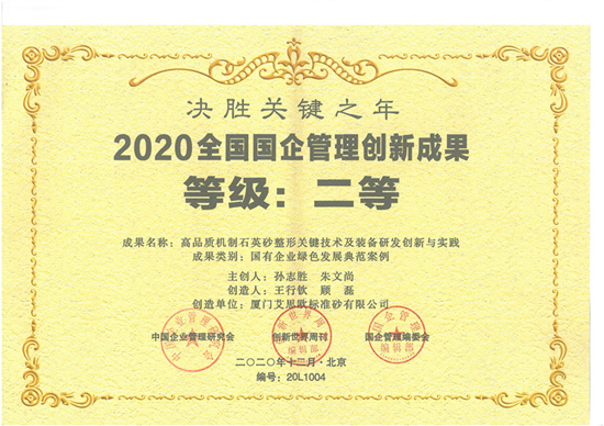 2020全國國企管理創(chuàng)新成果二等獎(jiǎng)
